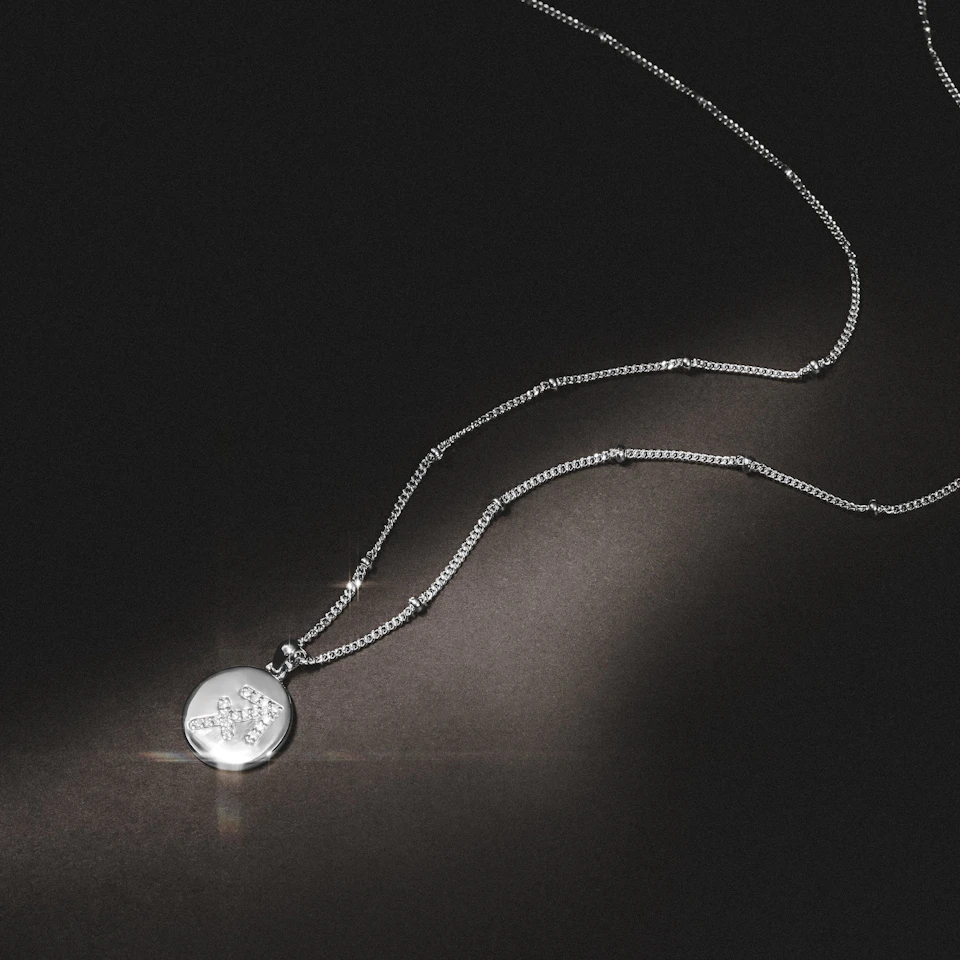 Astrology Sagittarius 0.07ct Lab Grown Diamond Medallion Pendant Necklace in Sterling Silver