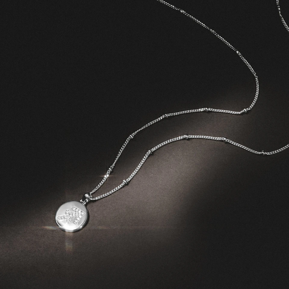 Astrology Sagittarius 0.07ct Lab Grown Diamond Medallion Pendant Necklace in Sterling Silver