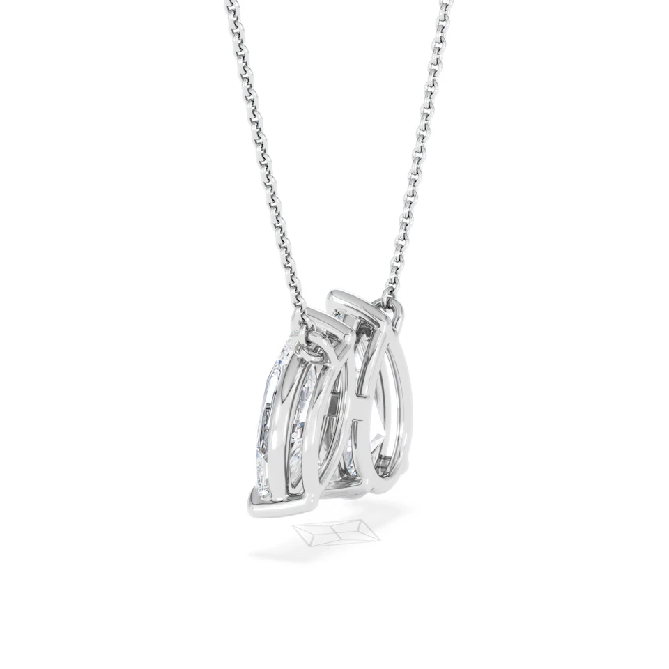 Toi Et Moi 3.00ct Pear and Marquise Cut Lab Diamond 2 Stone Necklace in 18k White Gold