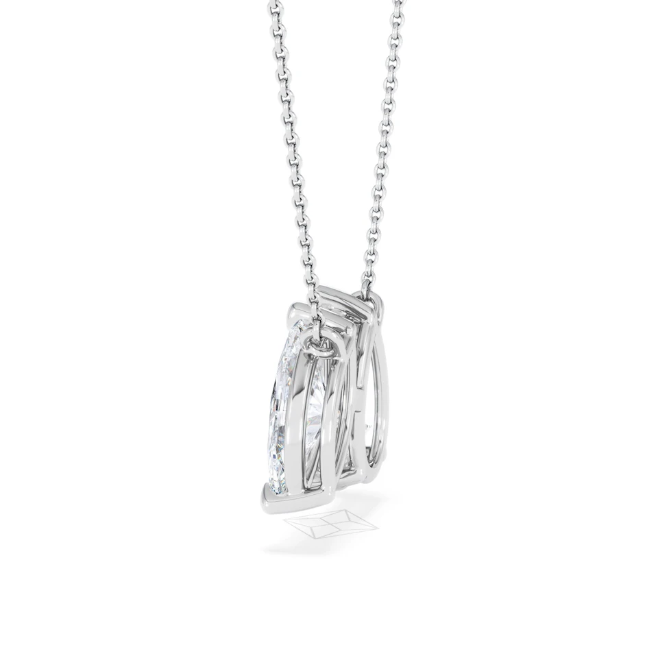 Toi Et Moi 3.00ct Pear and Marquise Cut Lab Diamond 2 Stone Necklace in 18k White Gold