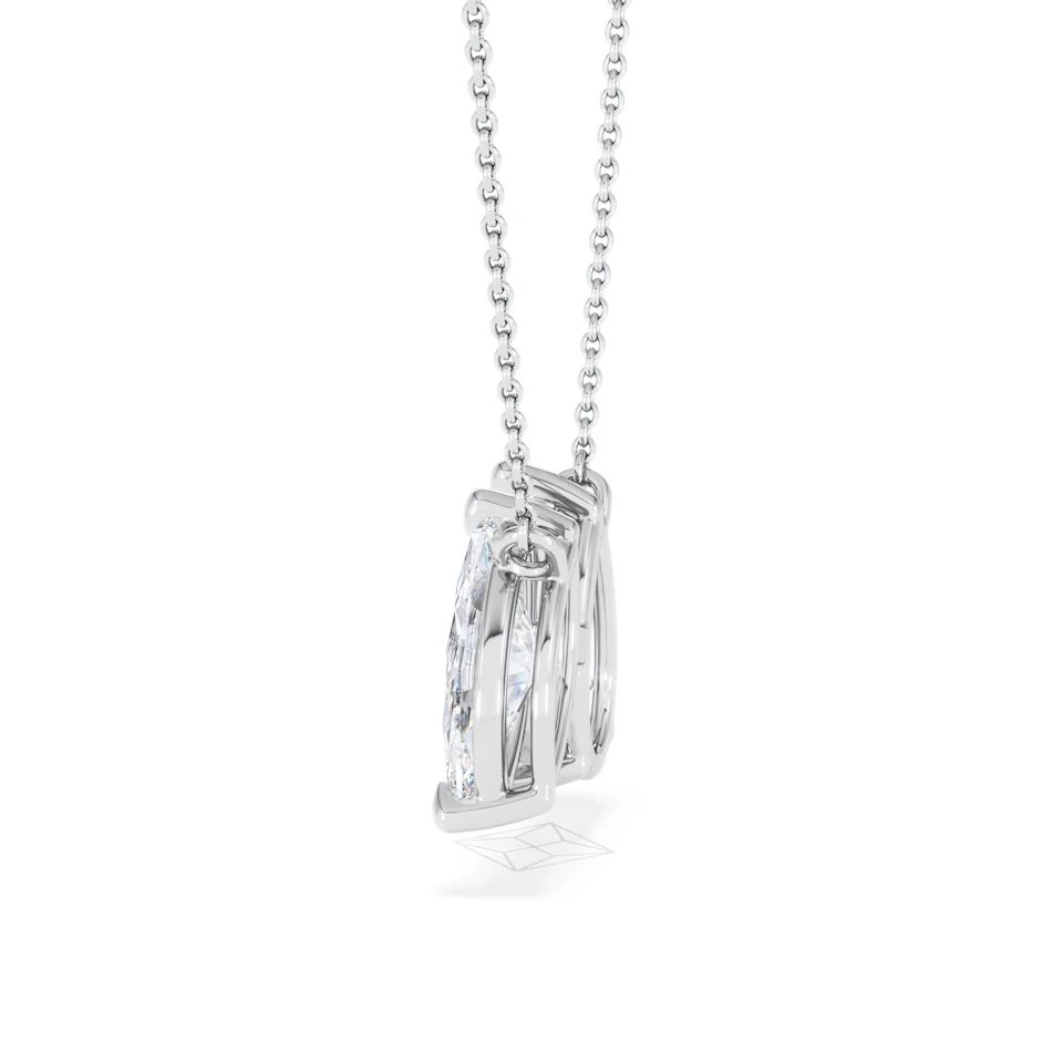 Toi Et Moi 3.00ct Pear and Marquise Cut Lab Diamond 2 Stone Necklace in 18k White Gold