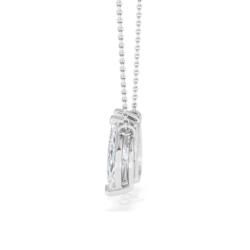 Toi Et Moi 3.00ct Pear and Marquise Cut Lab Diamond 2 Stone Necklace in 18k White Gold