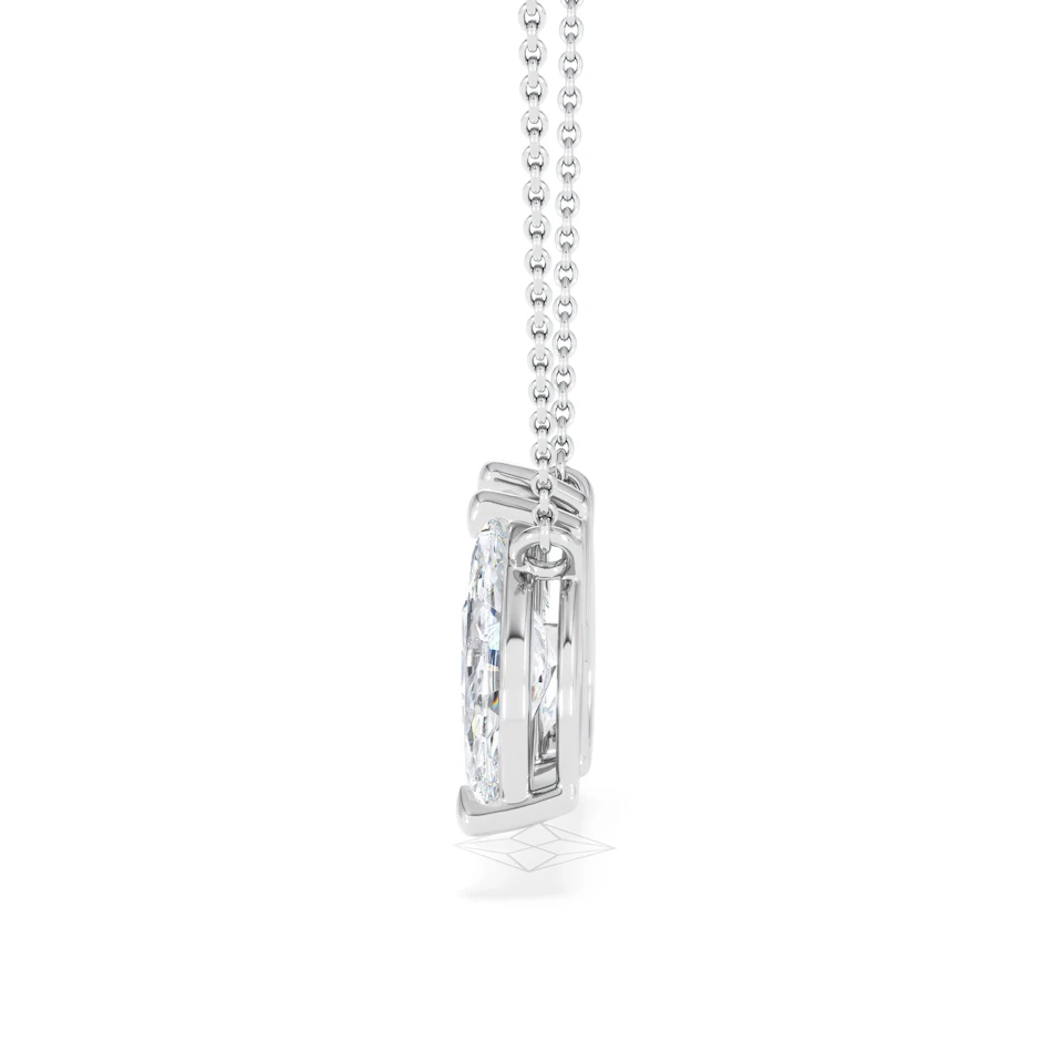 Toi Et Moi 3.00ct Pear and Marquise Cut Lab Diamond 2 Stone Necklace in 18k White Gold