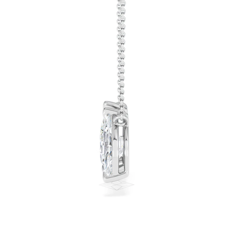 Toi Et Moi 3.00ct Pear and Marquise Cut Lab Diamond 2 Stone Necklace in 18k White Gold