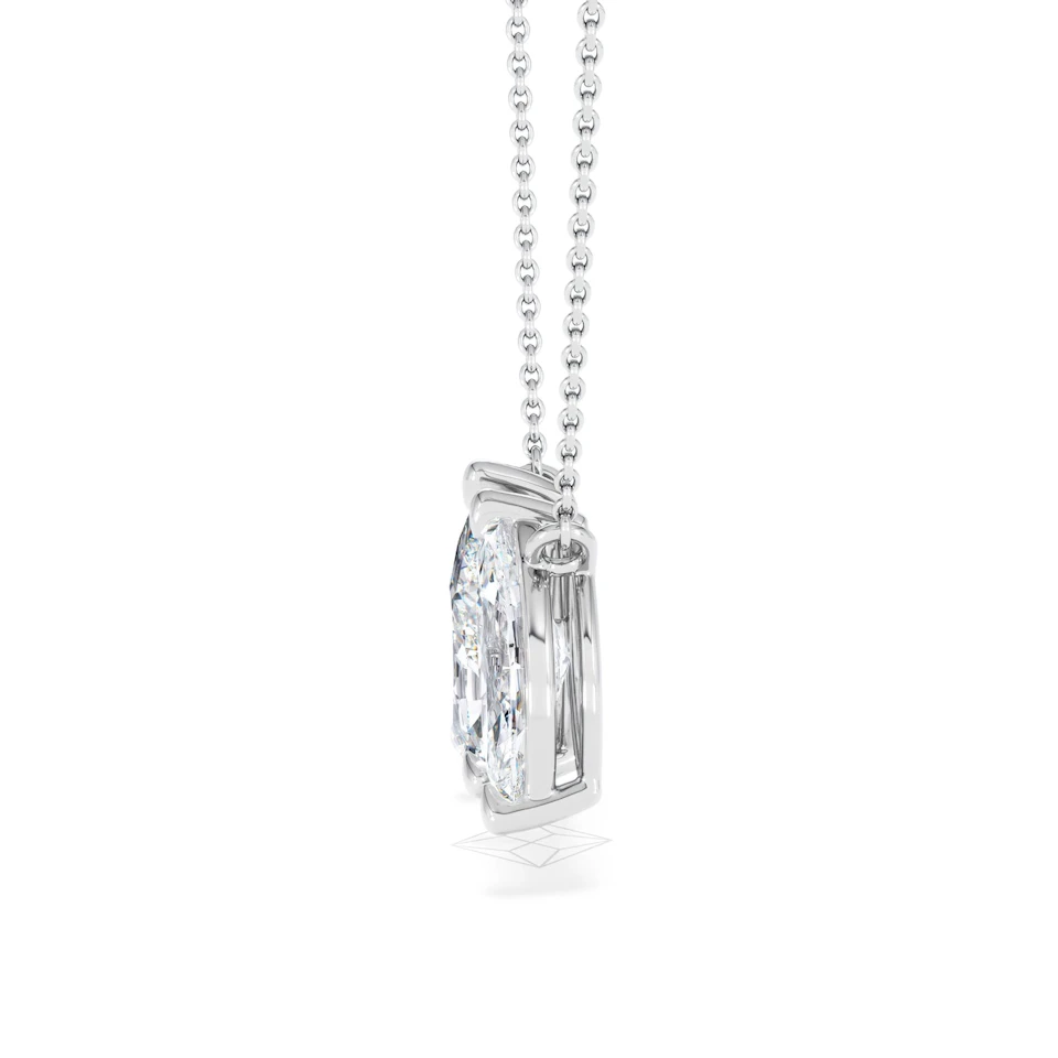 Toi Et Moi 3.00ct Pear and Marquise Cut Lab Diamond 2 Stone Necklace in 18k White Gold