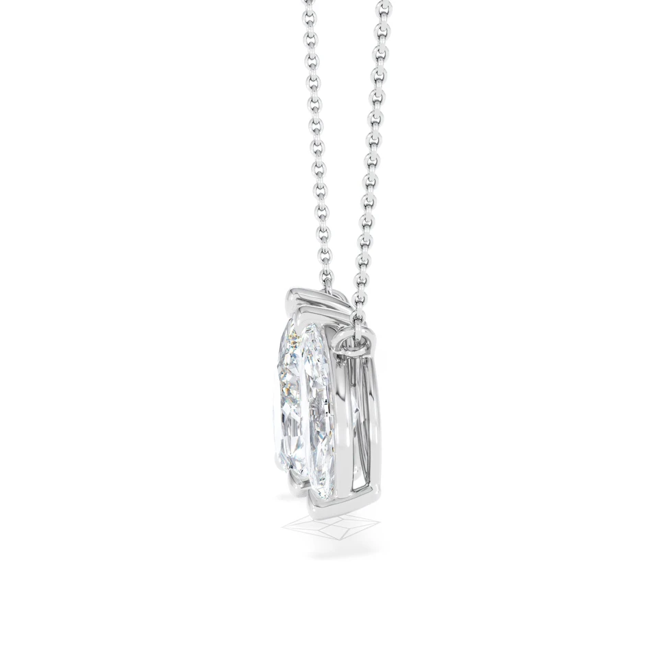 Toi Et Moi 3.00ct Pear and Marquise Cut Lab Diamond 2 Stone Necklace in 18k White Gold