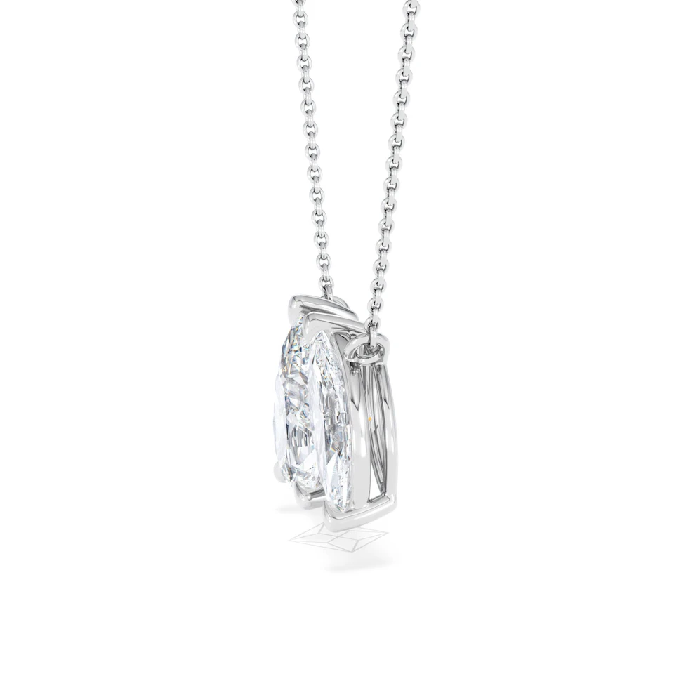 Toi Et Moi 3.00ct Pear and Marquise Cut Lab Diamond 2 Stone Necklace in 18k White Gold