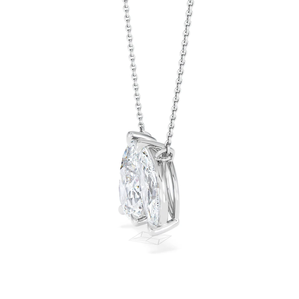 Toi Et Moi 3.00ct Pear and Marquise Cut Lab Diamond 2 Stone Necklace in 18k White Gold
