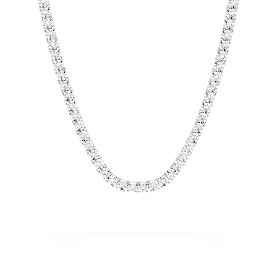 Brilliance 2.50ct Round Cut Lab Diamond Tennis Necklace in Sterling Silver