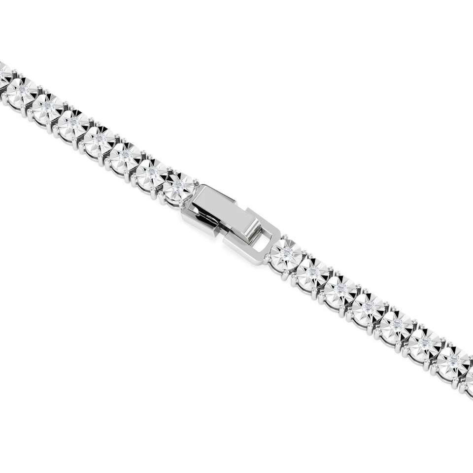 Brilliance 2.50ct Round Cut Lab Diamond Tennis Necklace in Sterling Silver
