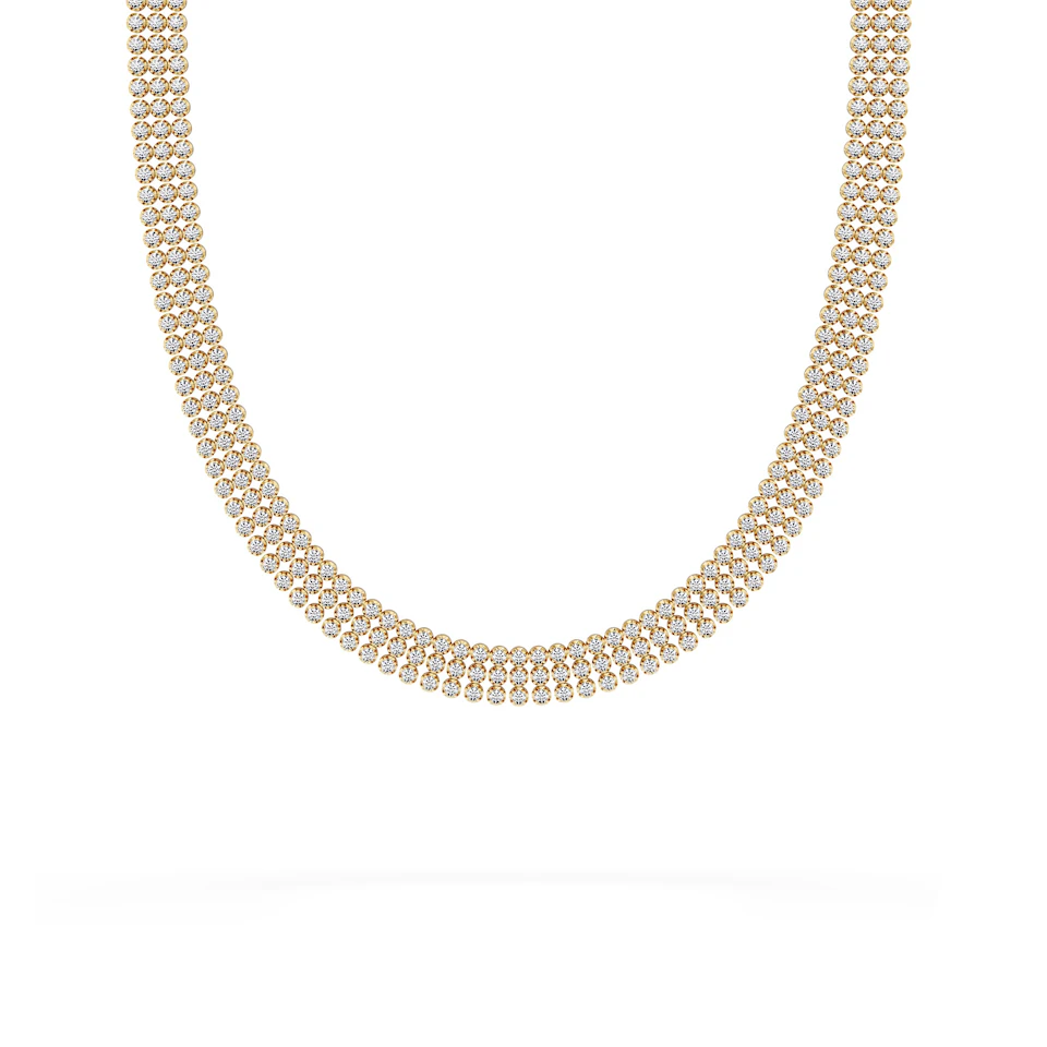 Soirée 7.25ct Round Cut Lab Diamond Choker Necklace in 18K Yellow Gold