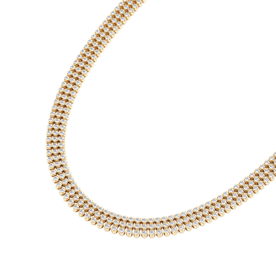 Soirée 7.25ct Round Cut Lab Diamond Choker Necklace in 18K Yellow Gold