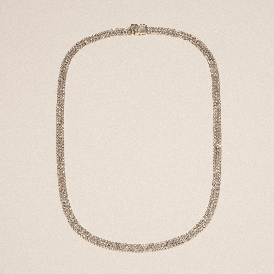 Soirée 7.25ct Round Cut Lab Diamond Choker Necklace in 18K Yellow Gold