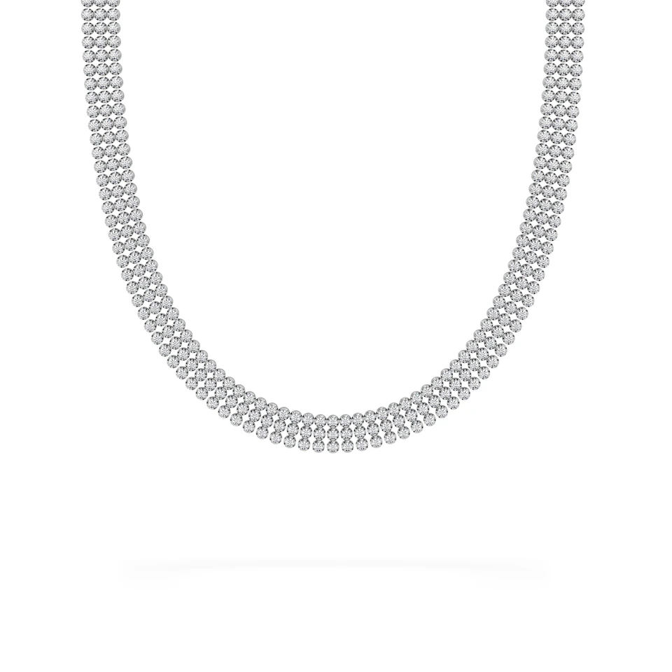 Soirée 7.25ct Round Cut Lab Diamond Choker Necklace in 18K White Gold