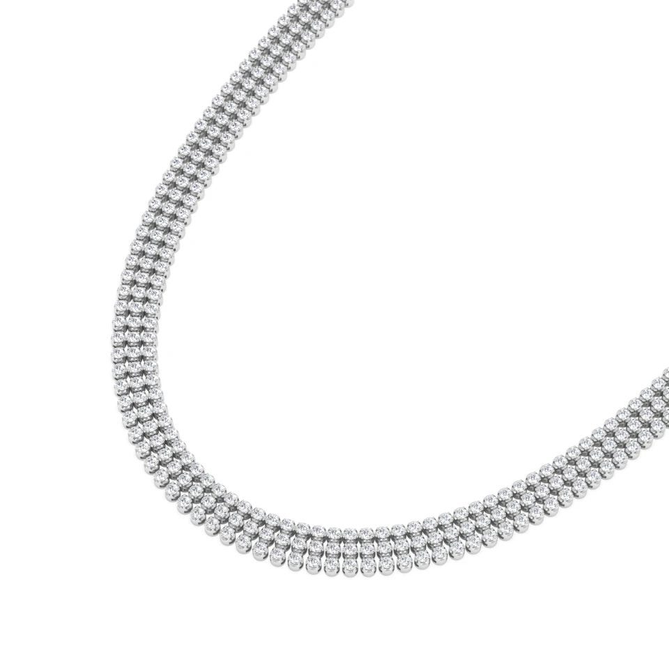 Soirée 7.25ct Round Cut Lab Diamond Choker Necklace in 18K White Gold