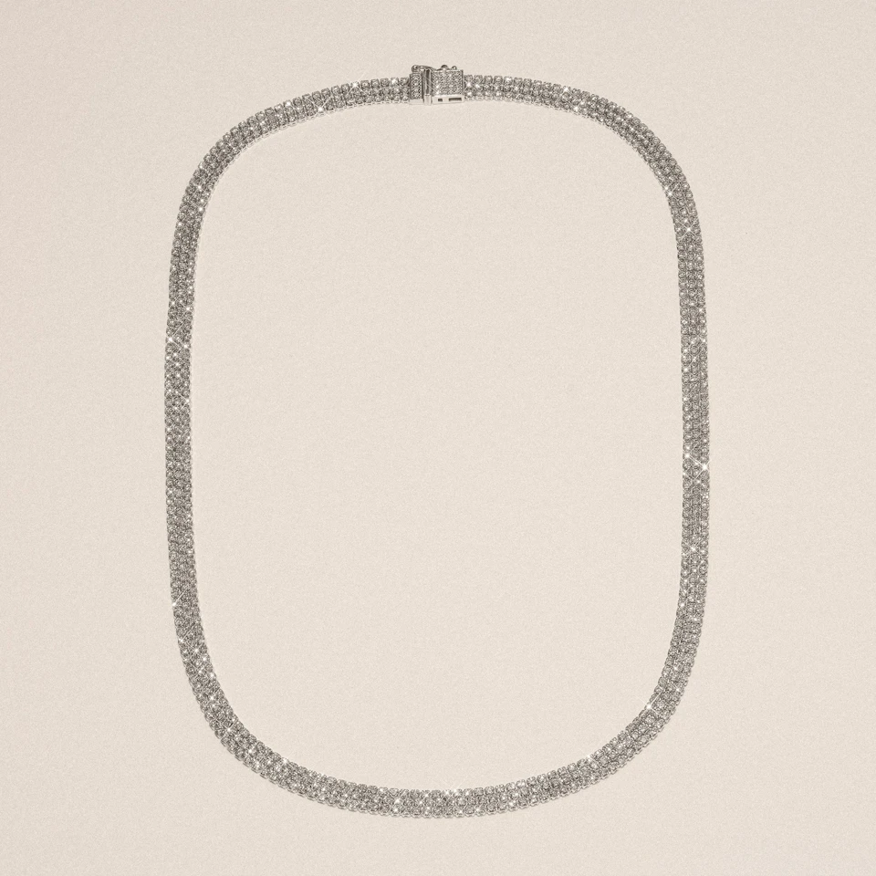 Soirée 7.25ct Round Cut Lab Diamond Choker Necklace in 18K White Gold