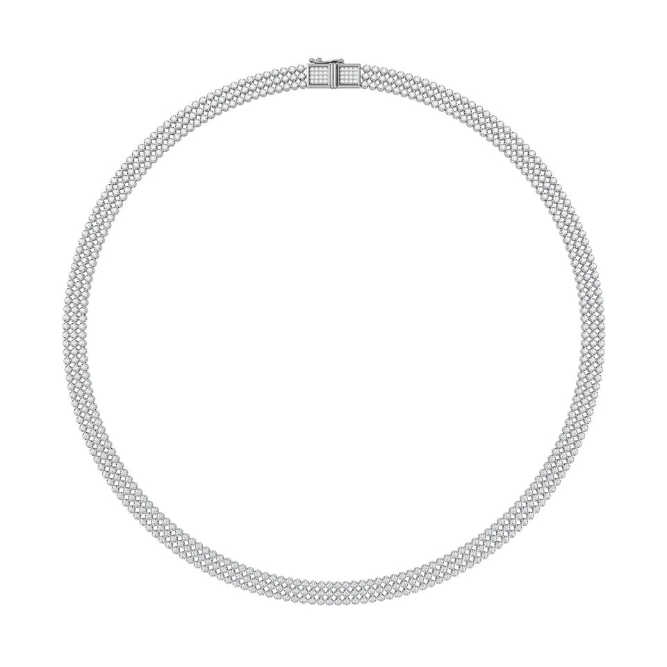 Soirée 7.25ct Round Cut Lab Diamond Choker Necklace in 18K White Gold