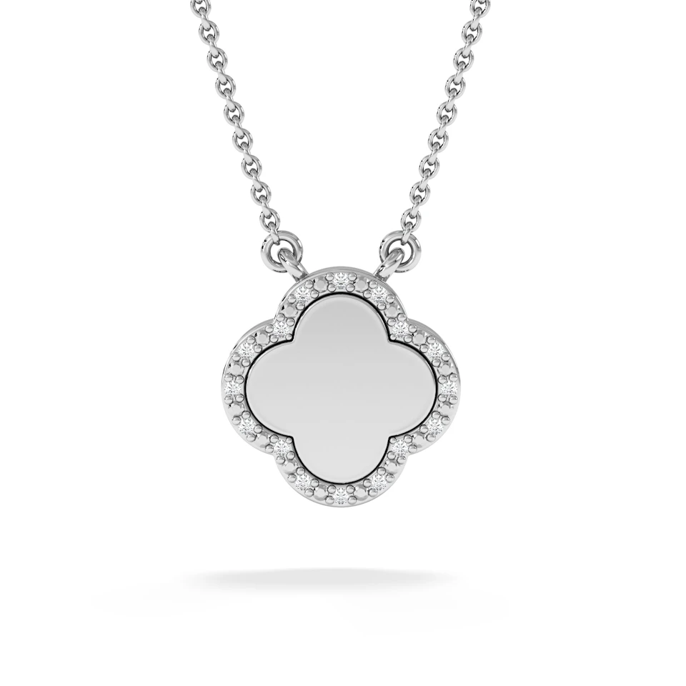 Florence 0.06ct Lab Diamond Halo Necklace in Sterling Silver