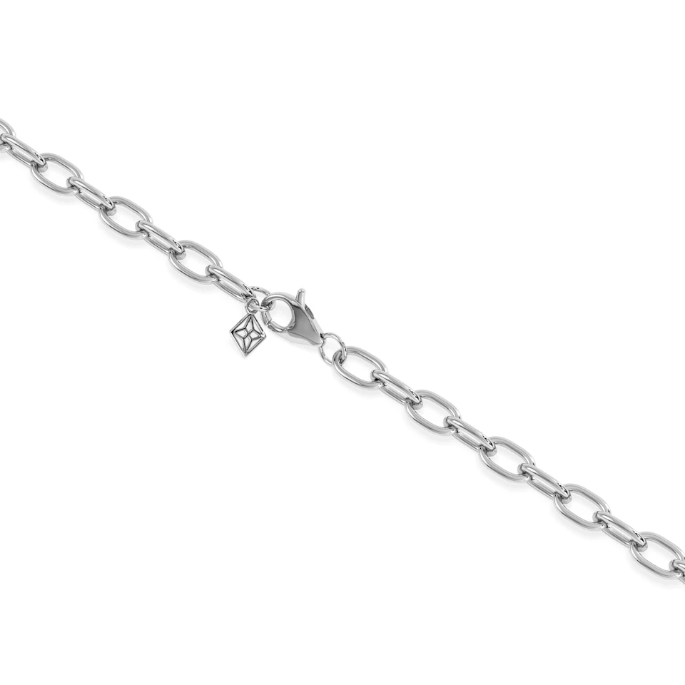 Bound Lab Diamond Link Necklace 0.87ct Round Cut in Sterling Silver