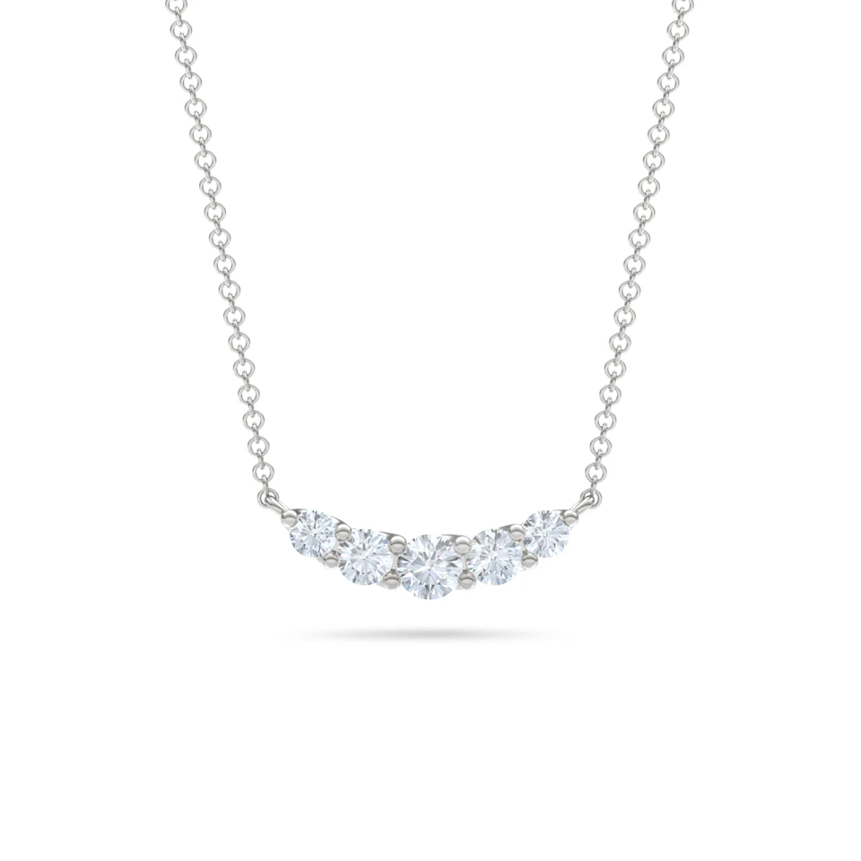 Legacy 1.00ct Round Cut Lab Diamond Necklace in 18K White Gold