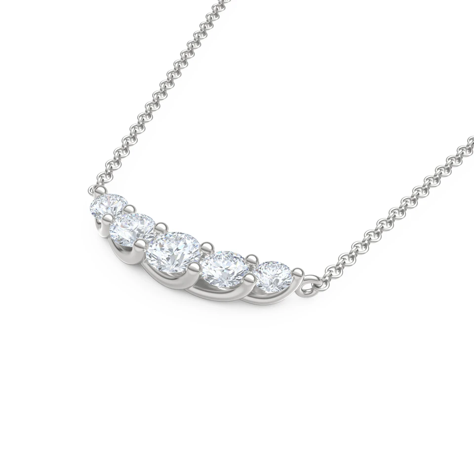 Legacy 1.00ct Round Cut Lab Diamond Necklace in 18K White Gold