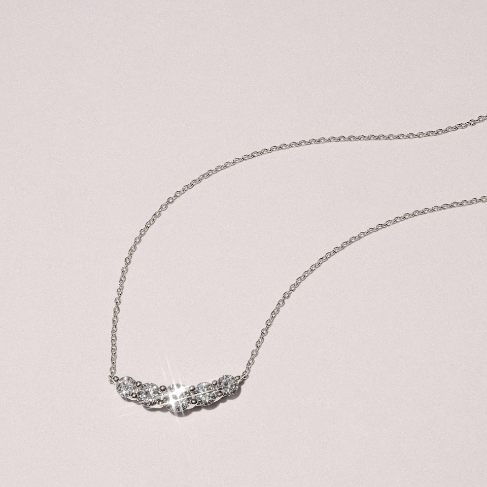 Legacy 1.00ct Round Cut Lab Diamond Necklace in 18K White Gold