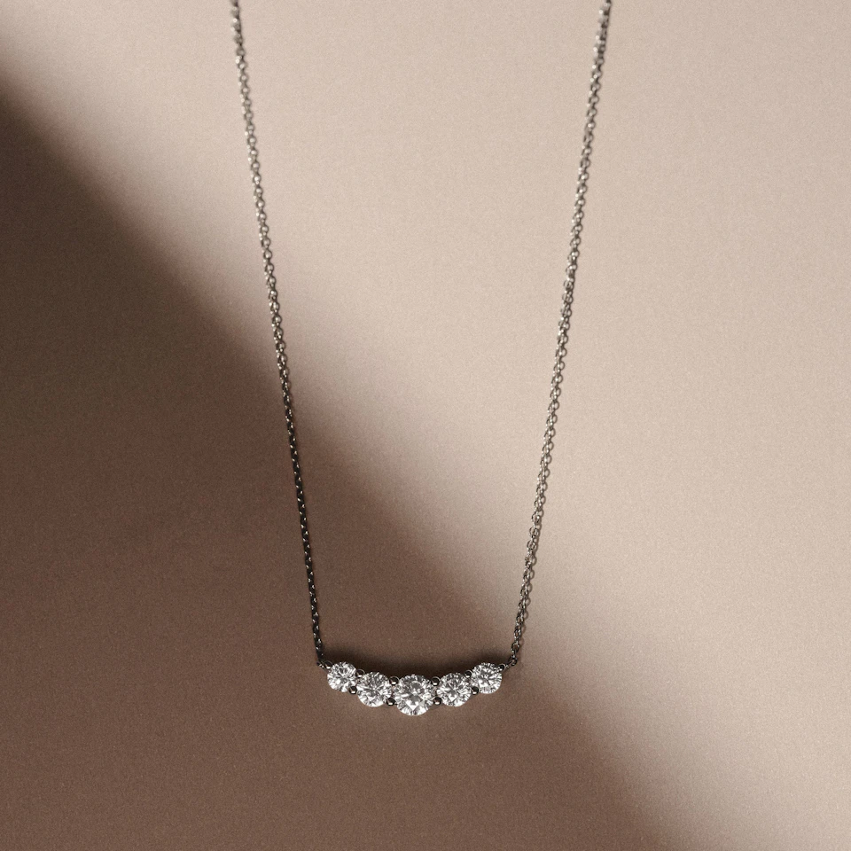 Legacy 1.00ct Round Cut Lab Diamond Necklace in 18K White Gold