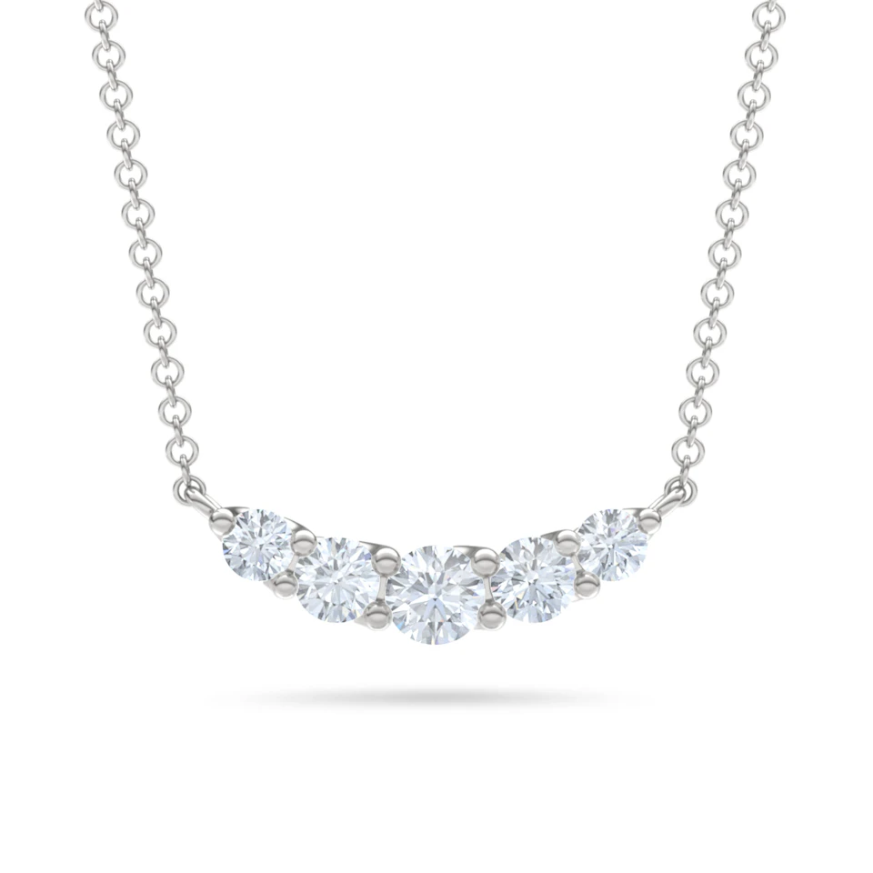 Legacy 1.00ct Round Cut Lab Diamond Necklace in 18K White Gold