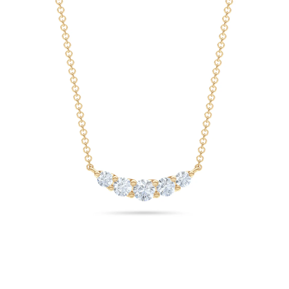 Legacy 1.00ct Round Cut Lab Diamond Necklace in 18K Yellow Gold