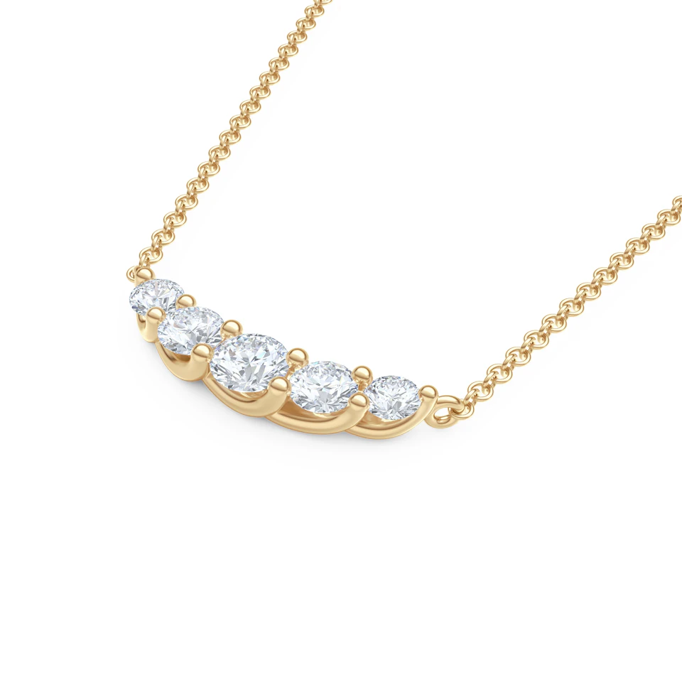 Legacy 1.00ct Round Cut Lab Diamond Necklace in 18K Yellow Gold