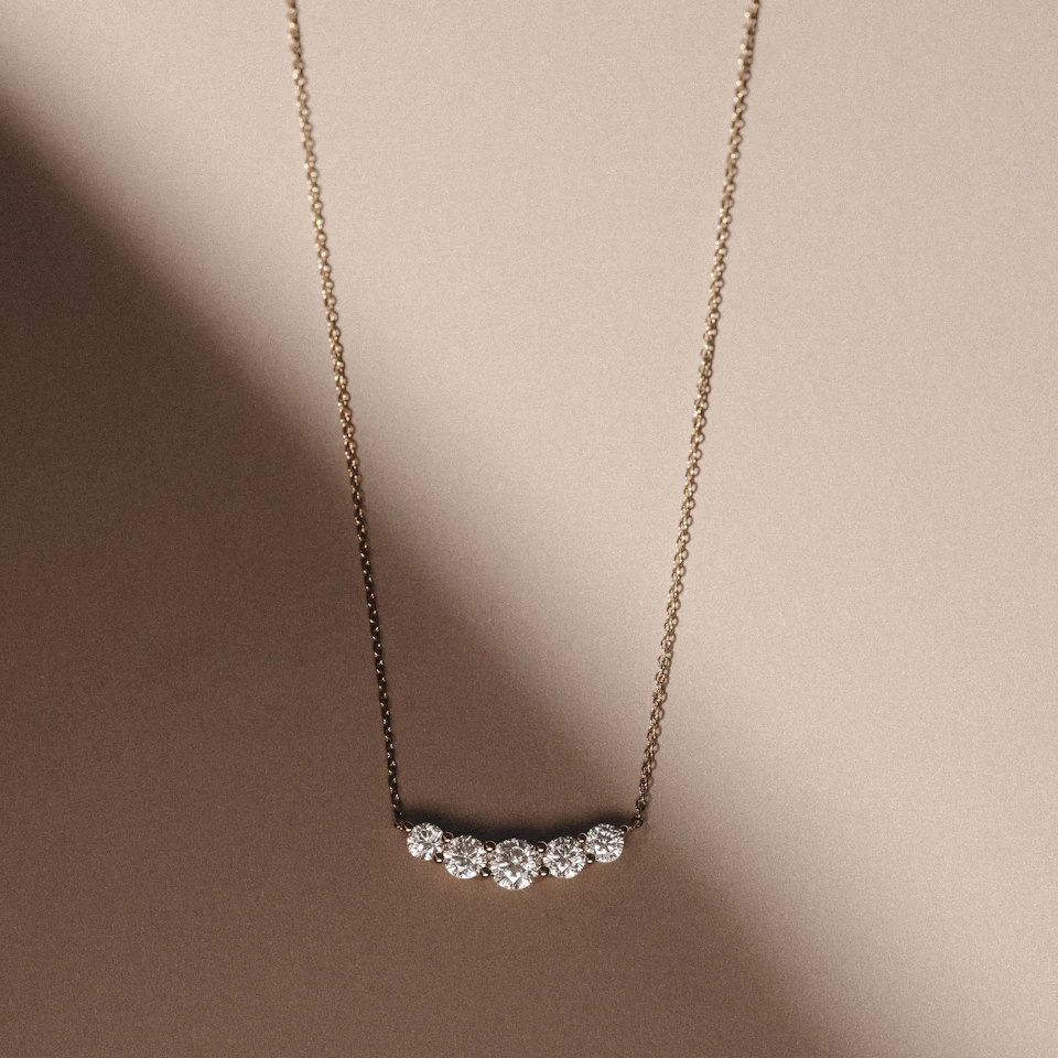 Legacy 1.00ct Round Cut Lab Diamond Necklace in 18K Yellow Gold