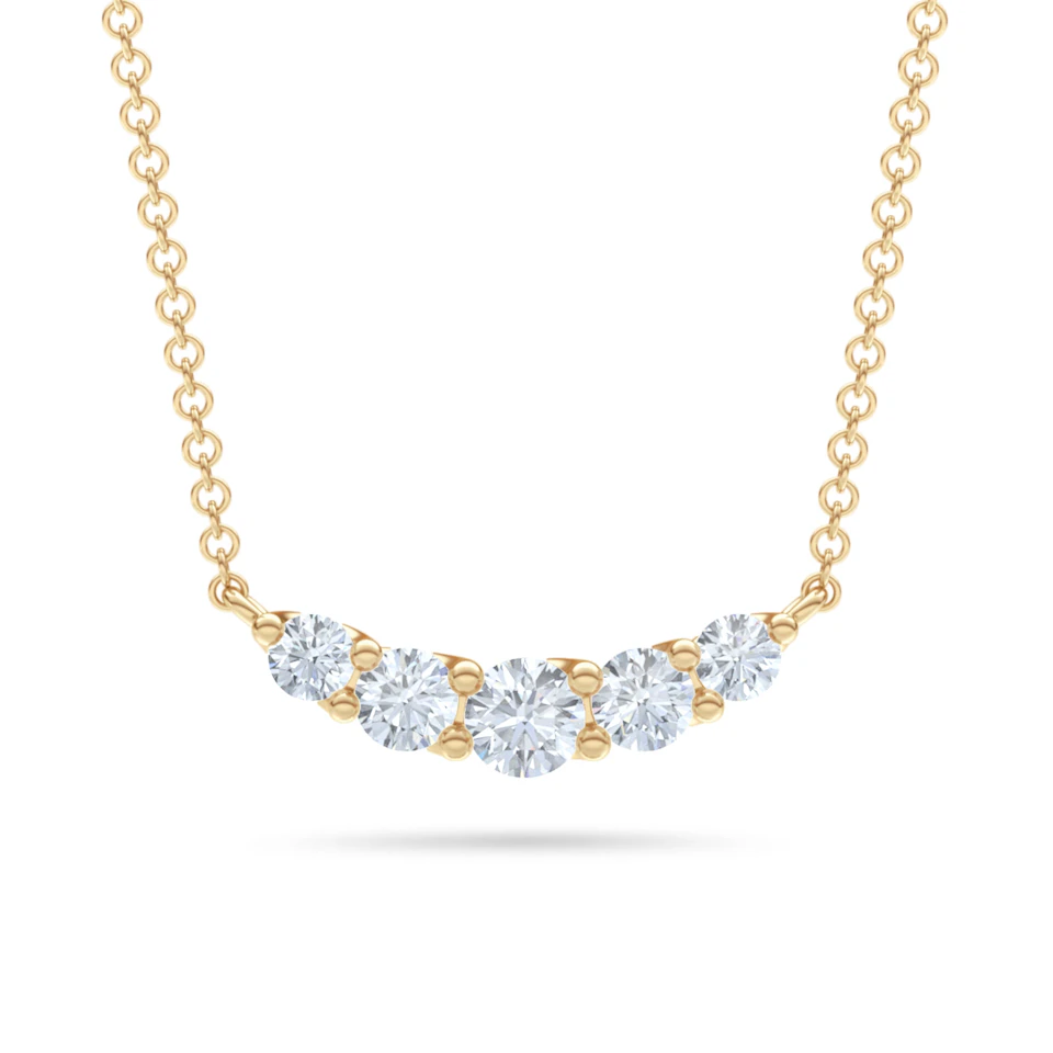 Legacy 1.00ct Round Cut Lab Diamond Necklace in 18K Yellow Gold
