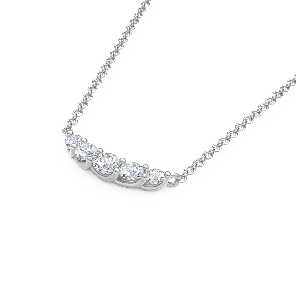 Legacy 0.50ct Round Cut Lab Diamond Necklace in 18K White Gold