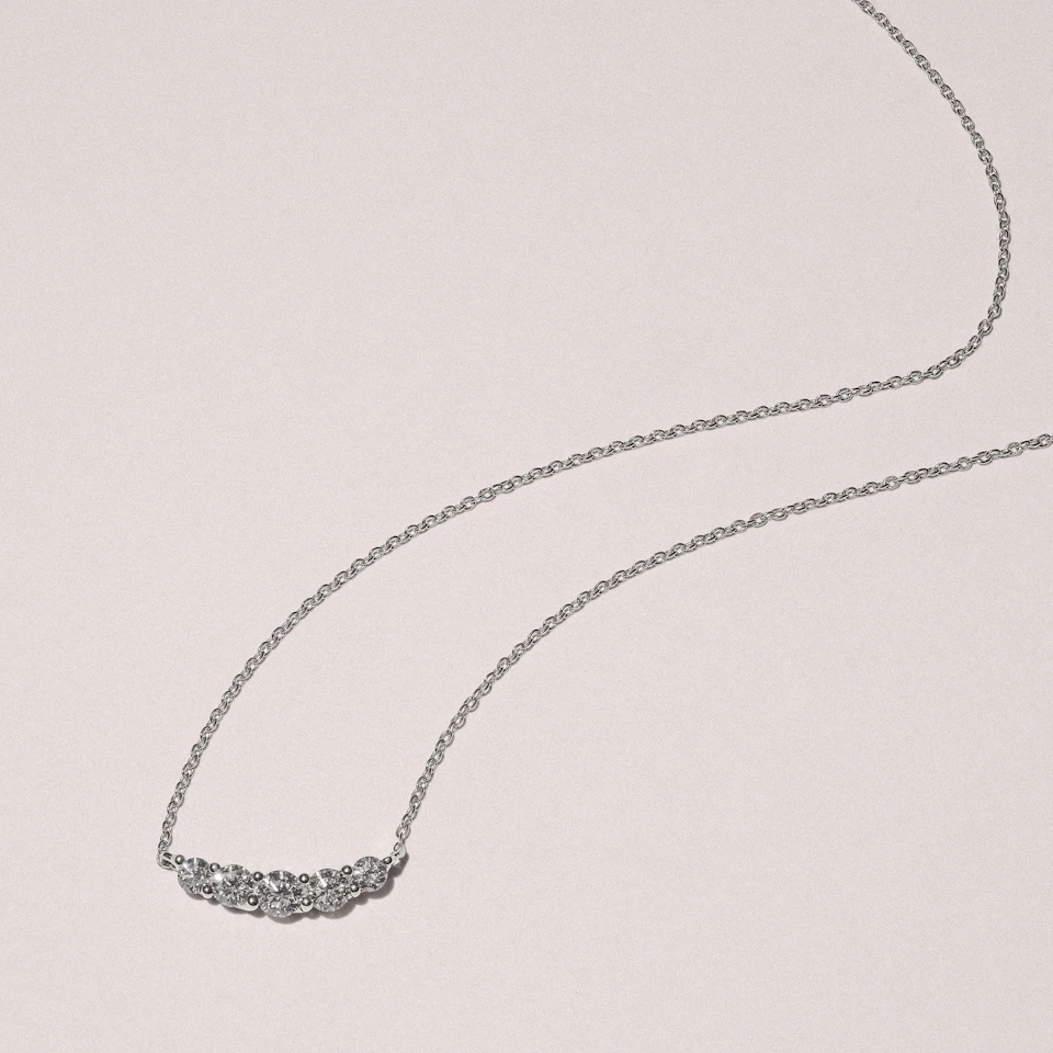 Legacy 0.50ct Round Cut Lab Diamond Necklace in 18K White Gold