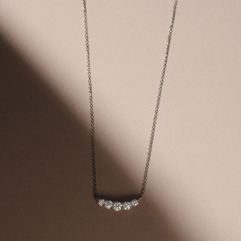 Legacy 0.50ct Round Cut Lab Diamond Necklace in 18K White Gold