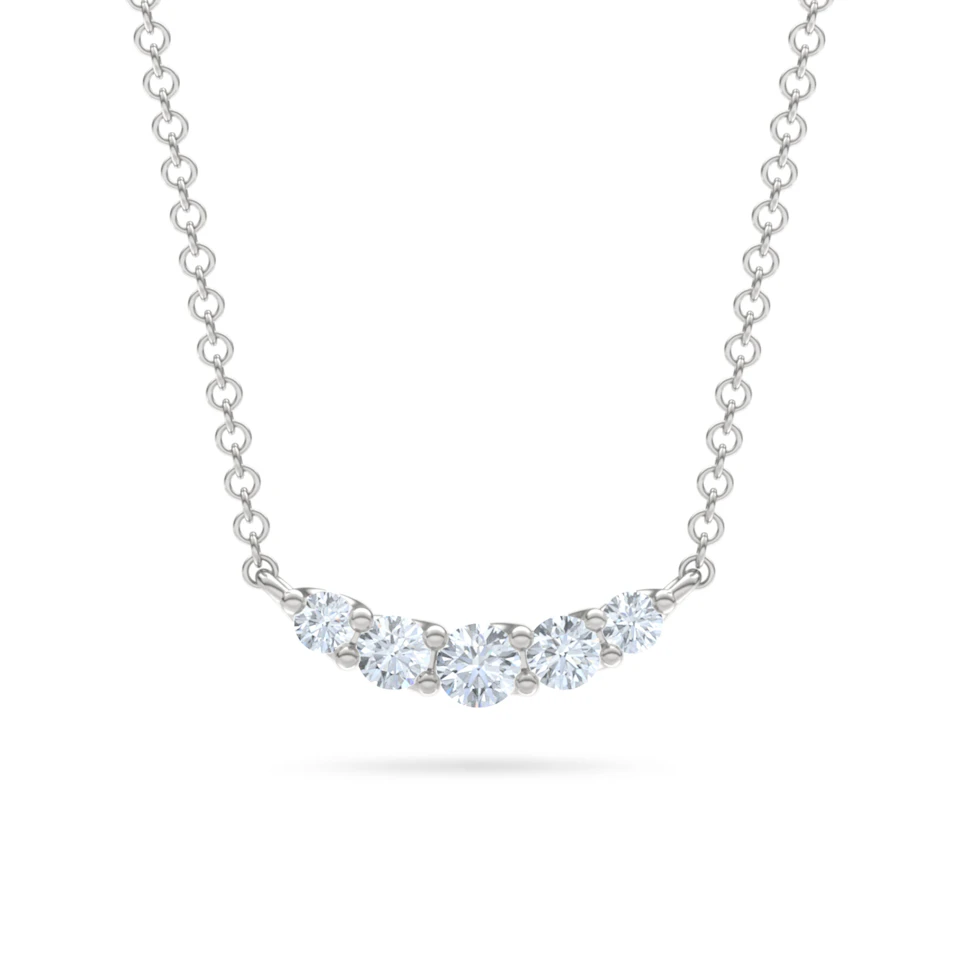Legacy 0.50ct Round Cut Lab Diamond Necklace in 18K White Gold