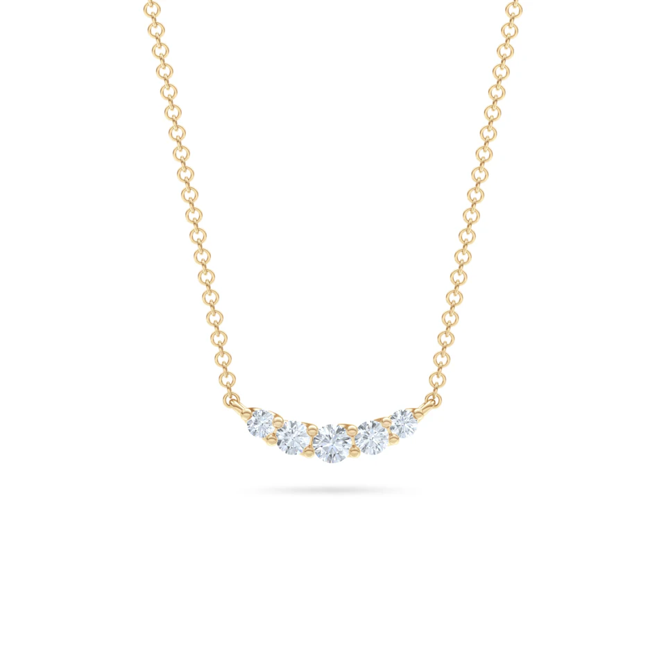 Legacy 0.50ct Round Cut Lab Diamond Necklace in 18K Yellow Gold