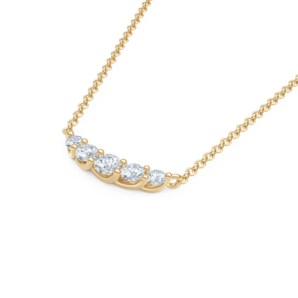 Legacy 0.50ct Round Cut Lab Diamond Necklace in 18K Yellow Gold