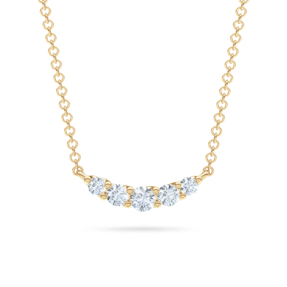 Legacy 0.50ct Round Cut Lab Diamond Necklace in 18K Yellow Gold