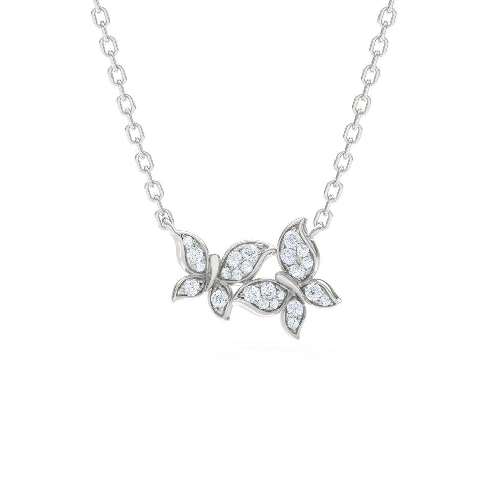 Papillon 0.20ct Lab Diamond Necklace in Sterling Silver