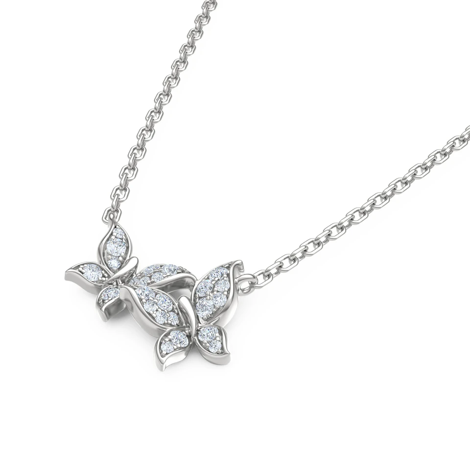 Papillon 0.20ct Lab Diamond Necklace in Sterling Silver