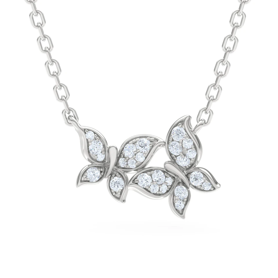 Papillon 0.20ct Lab Diamond Necklace in Sterling Silver