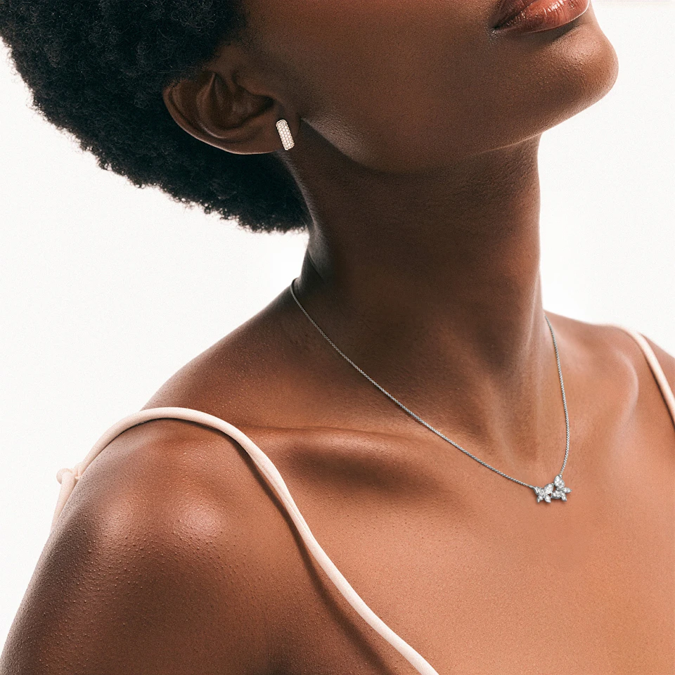 Papillon 0.20ct Lab Diamond Necklace in Sterling Silver