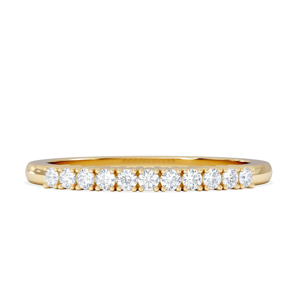 Half Eternity Ring Lab Diamond 9K Yellow Gold 0.15CT