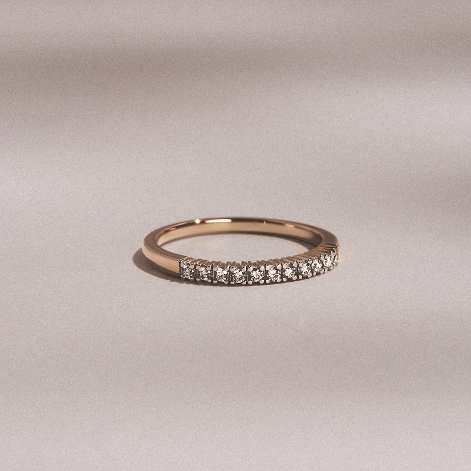 Half Eternity Ring Lab Diamond 9K Yellow Gold 0.15CT