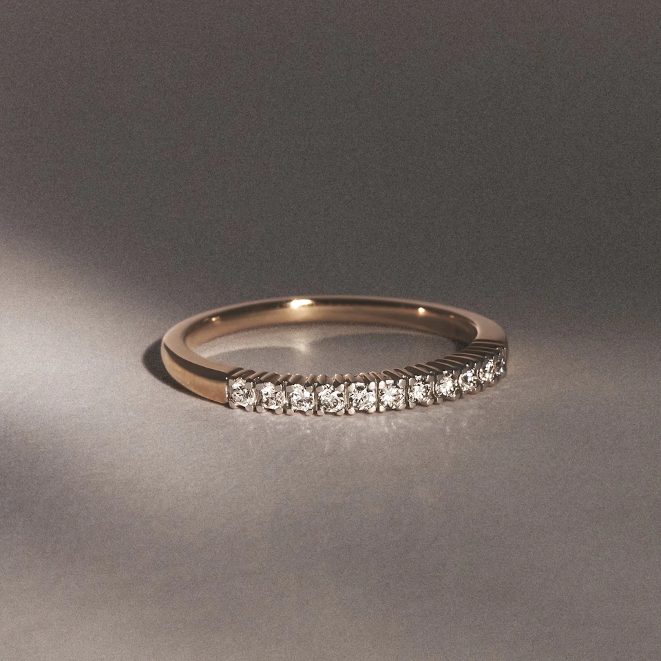 Half Eternity Ring Lab Diamond 9K Yellow Gold 0.15CT