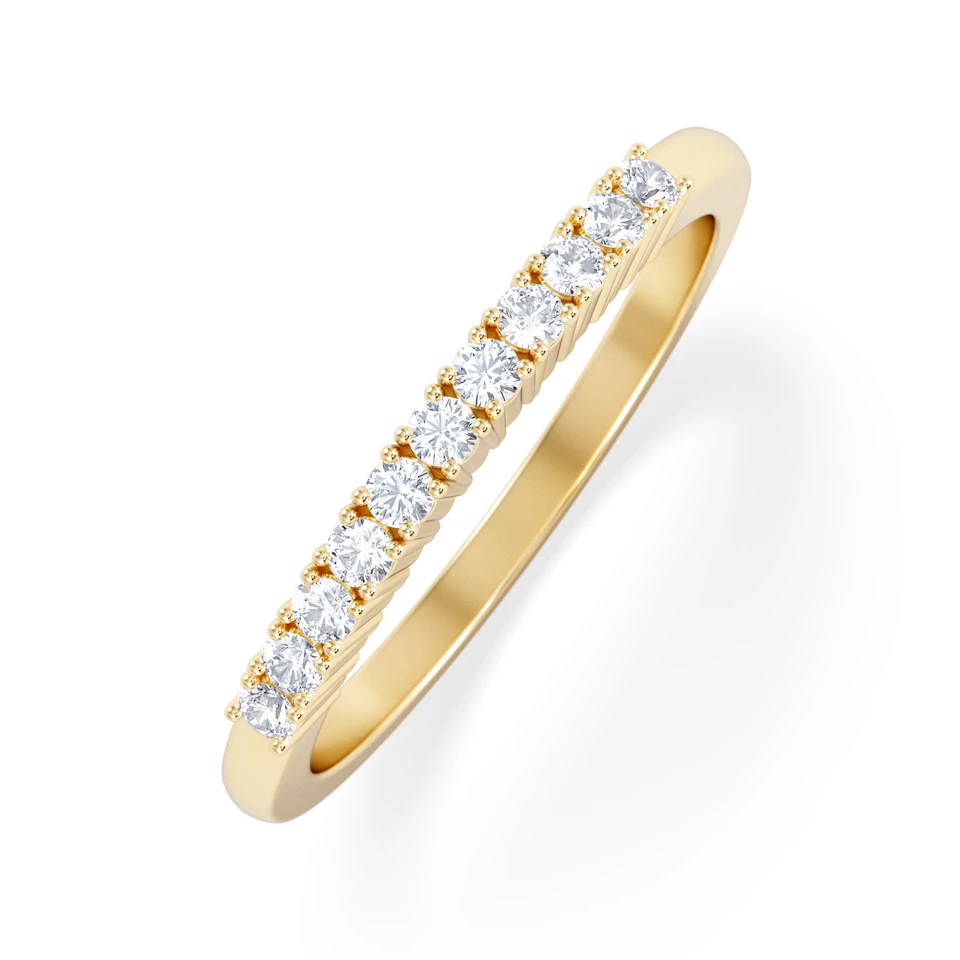 Half Eternity Ring Lab Diamond 9K Yellow Gold 0.15CT