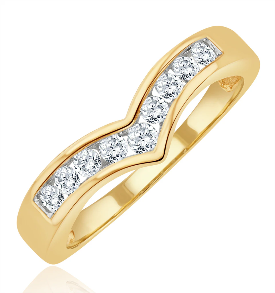 Lab Diamond Wishbone Ring 0.25ct H/Si in 9K Gold SIZES J