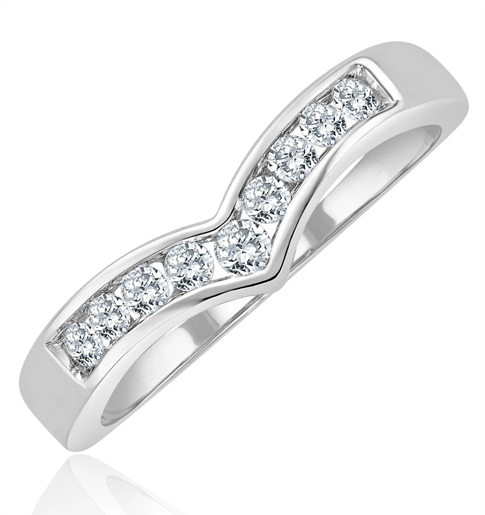Lab Diamond Wishbone Ring 0.25ct H/Si in 9K White Gold