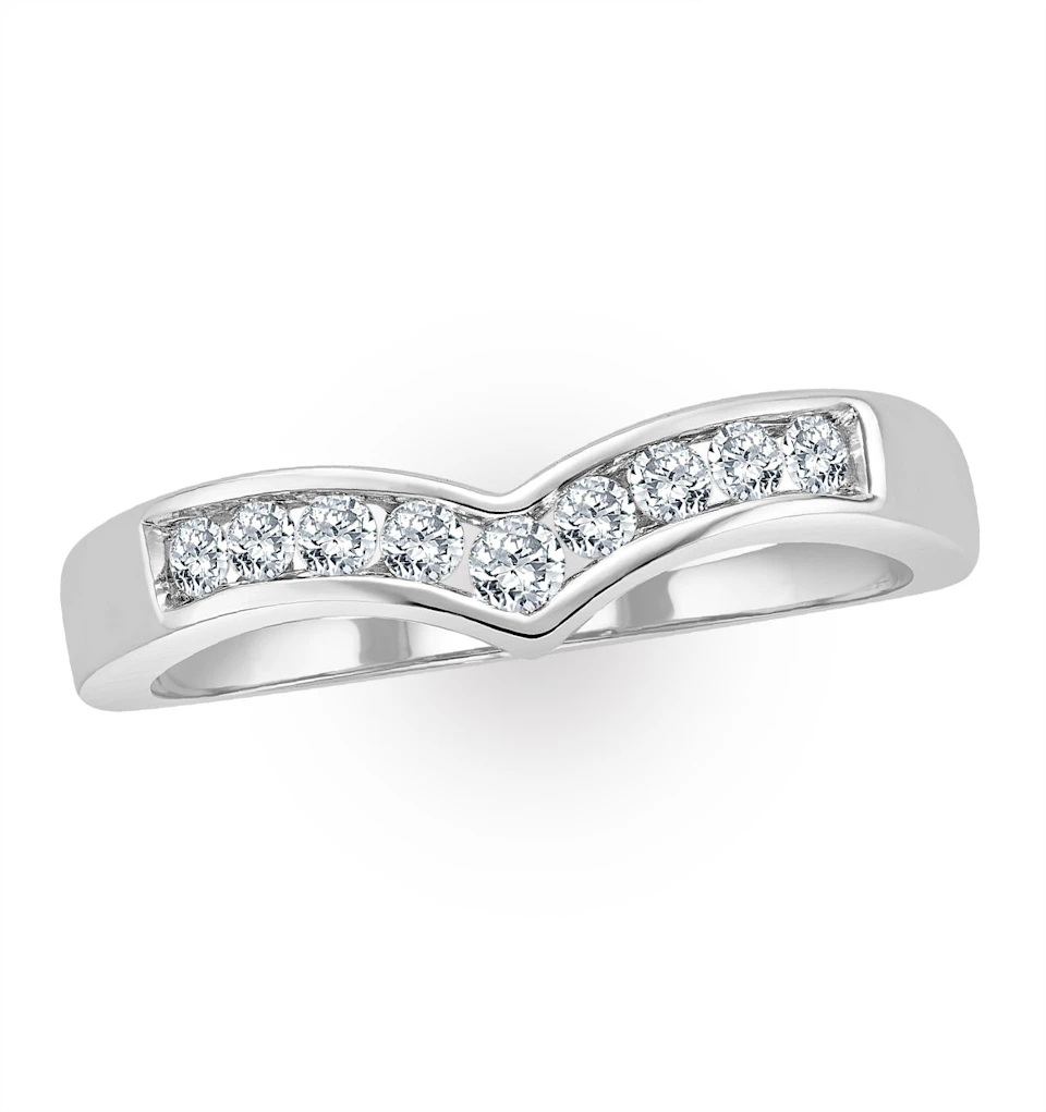 Lab Diamond Wishbone Ring 0.25ct H/Si in 9K White Gold